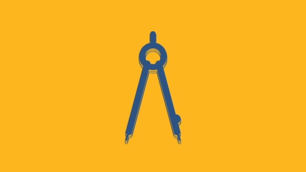 Иконка Компаса Синего Цвета Выделена Оранжевом Фоне Знак Компаса Рисунок — стоковое видео