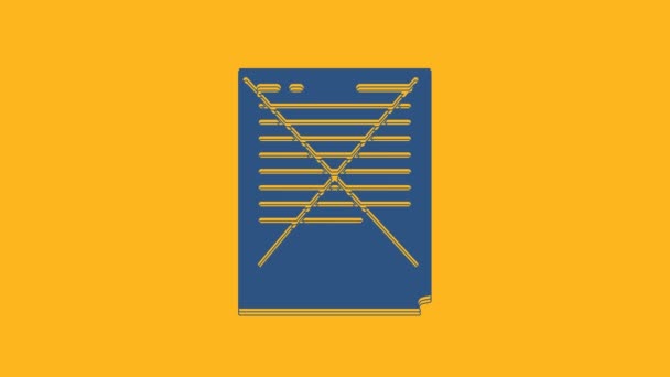 Modrá Zkouška Papír Nesprávnými Odpověďmi Průzkum Ikona Izolované Oranžovém Pozadí — Stock video