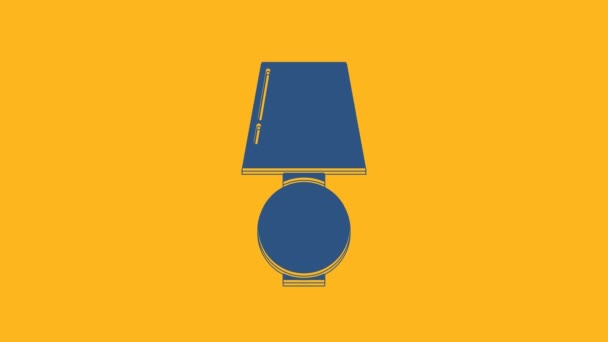 Icône Lampe Table Bleue Isolée Sur Fond Orange Animation Graphique — Video