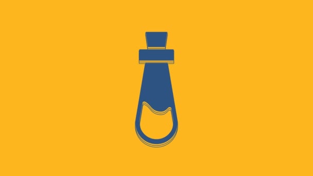 Blue Bottle Potion Icon Isolated Orange Background Flask Magic Potion — Stock Video