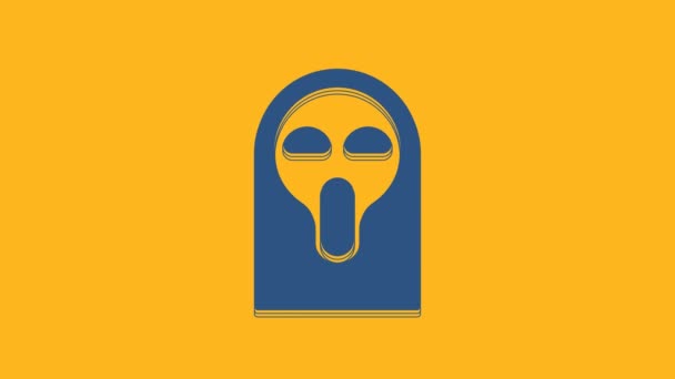 Azul Máscara Fantasma Engraçado Assustador Para Ícone Halloween Isolado Fundo — Vídeo de Stock