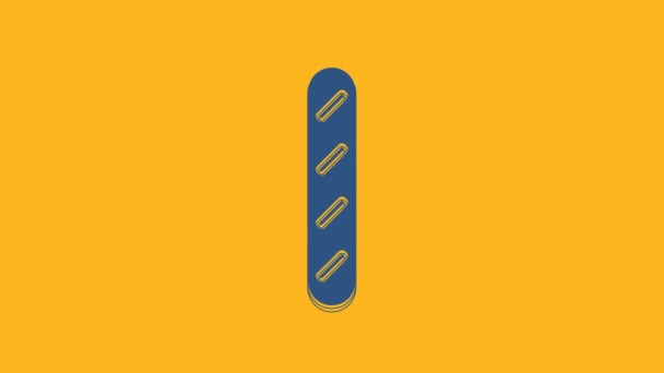 Blue French Baguette Bread Icon Isolated Orange Background Video Motion — 비디오