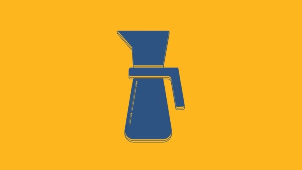 Blue Measuring Cup Measure Dry Liquid Food Icon Isolated Orange — ストック動画