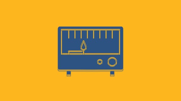 Kék Elektromos Mérőműszerek Ikon Elszigetelt Narancssárga Alapon Analóg Eszközök Elektromos — Stock videók