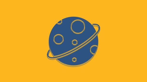Ікона Blue Planet Ізольована Помаранчевому Тлі Відеографічна Анімація — стокове відео