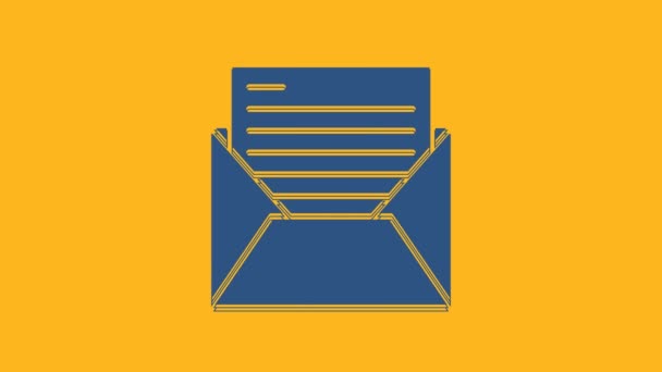 Blue Mail Mail Icon Isolated Orange Background Envelope Symbol Mail — Stockvideo