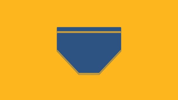 Blå Svømning Kufferter Ikon Isoleret Orange Baggrund Video Bevægelse Grafisk – Stock-video