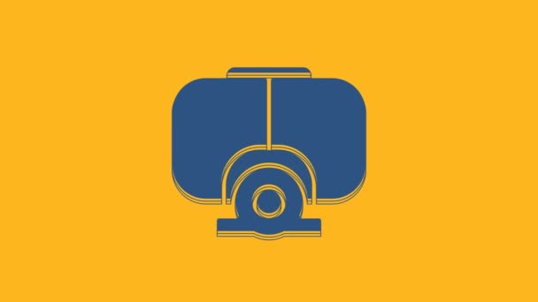 Blue Diving Mask Icon Isolated Orange Background Extreme Sport Diving — 图库视频影像