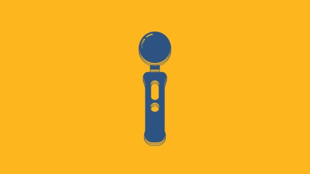 Blue Gamepad Icon Isolated Orange Background Game Controller Video Motion — Wideo stockowe