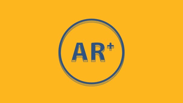 蓝色的Ar 增强现实图标孤立的橙色背景 4K视频运动图形动画 — 图库视频影像