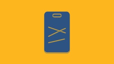 Blue Cutting board icon isolated on orange background. Chopping Board symbol. 4K Video motion graphic animation.