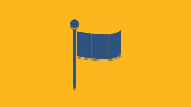 Μπλε Εθνική Ιρλανδία Εικονίδιο Σημαία Απομονώνονται Πορτοκαλί Φόντο Γραφική Κίνηση — Αρχείο Βίντεο