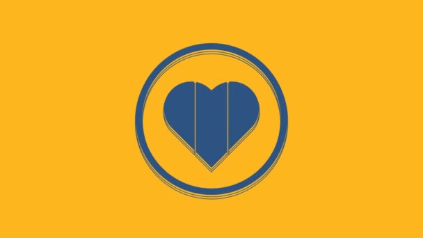 Значок Blue Heart Выделен Оранжевом Фоне Днем Святого Патрика Видеографическая — стоковое видео