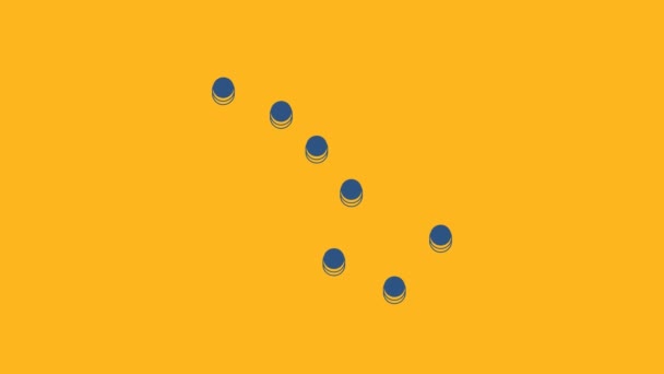 Icône Constellation Grand Ours Bleue Isolée Sur Fond Orange Animation — Video