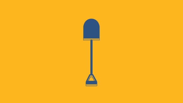 Blue Shovel Icon Isolated Orange Background Gardening Tool Tool Horticulture — Stockvideo