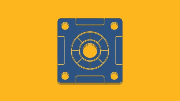 Blue Safe Icon Isolated Orange Background Door Safe Bank Vault — Stock Video