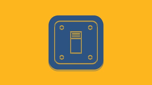 Blue Electric Light Switch Icon Isolated Orange Background Icon Dimmer — Stock Video