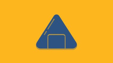 Blue Sushi icon isolated on orange background. Traditional Japanese food. 4K Video motion graphic animation.