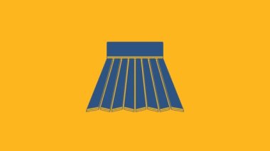 Blue Skirt icon isolated on orange background. 4K Video motion graphic animation.