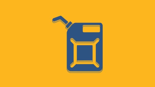 Bote Azul Para Icono Gasolina Aislado Sobre Fondo Naranja Icono — Vídeos de Stock
