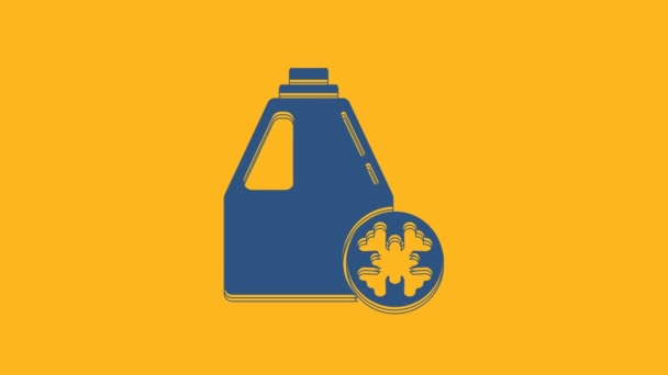 Blue Antifreeze Canister Icon Isolated Orange Background Auto Service Car — Stock Video