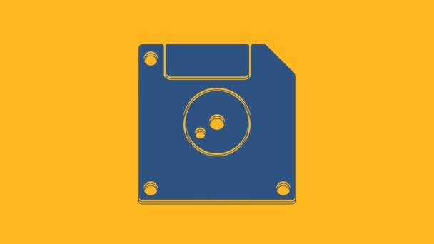Disco Blando Azul Para Icono Almacenamiento Datos Computadora Aislado Fondo — Vídeos de Stock