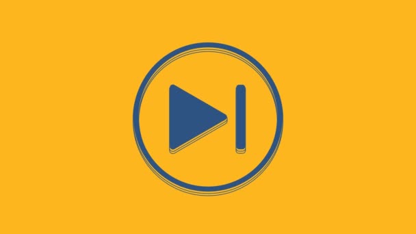Blue Fast Forward Icon Isolated Orange Background Video Motion Graphic — Stock Video