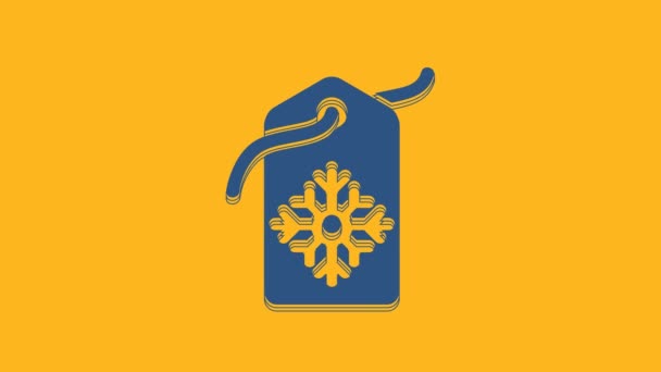 Blue Price Tag Inscription Sale Icon Isolated Orange Background Badge — стоковое видео