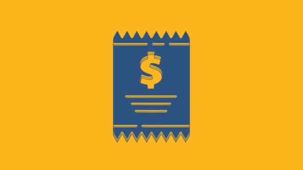 Comprobación Del Papel Azul Icono Verificación Financiera Aislados Sobre Fondo — Vídeo de stock