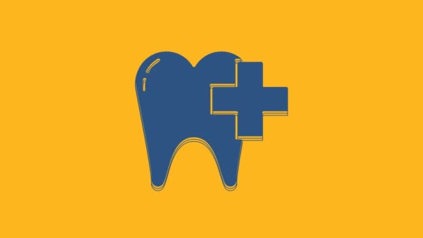 Clínica Dental Azul Para Cuidado Dental Icono Del Diente Aislado — Vídeo de stock
