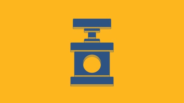 Detonatore Blue Handle Icona Dinamite Isolato Sfondo Arancione Animazione Grafica — Video Stock