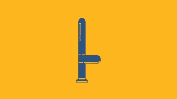 Blue Police Rubber Baton Icon Isolated Orange Background Rubber Truncheon — Stock video