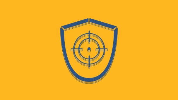 Blue Target Sport Icon Isolated Orange Background Clean Target Numbers — Stockvideo