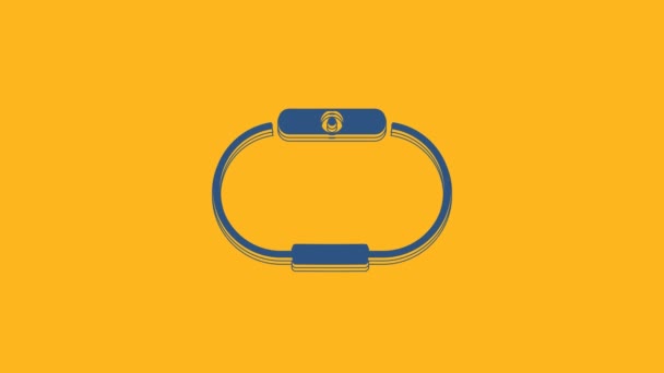 Синий Значок Smartwatch Выделен Оранжевом Фоне Видеографическая Анимация — стоковое видео