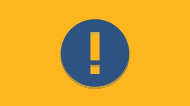 Blue Information icon isolated on orange background. 4K Video motion graphic animation.