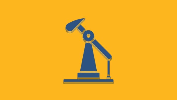 Blue Oil Pump Pump Jack Icon Isolated Orange Background Oil — Stockvideo