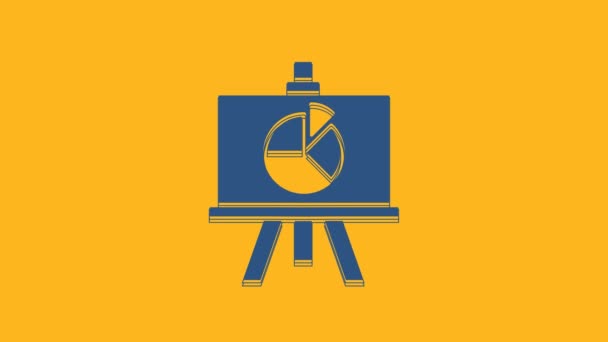Tablero Presentación Azul Con Gráfico Horario Gráfico Diagrama Infografía Icono — Vídeos de Stock