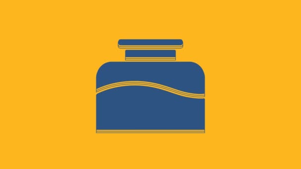 Ikona Blue Inkwell Izolovaná Oranžovém Pozadí Grafická Animace Pohybu Videa — Stock video