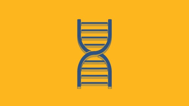 Blue Dna Symbol Icon Isolated Orange Background Video Motion Graphic — Video