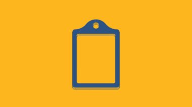 Blue Cutting board icon isolated on orange background. Chopping Board symbol. 4K Video motion graphic animation.