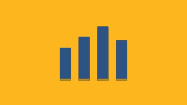 Blue Music Equalizer Symbol Isoliert Auf Orangefarbenem Hintergrund Schallwelle Digitale — Stockvideo