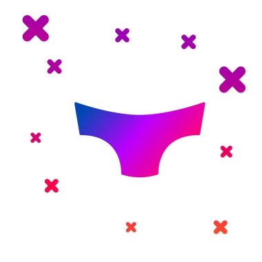 Renkli Adam iç çamaşırı simgesi beyaz arkaplanda izole edildi. Erkek iç çamaşırı. Kademeli rastgele dinamik şekiller. Vektör