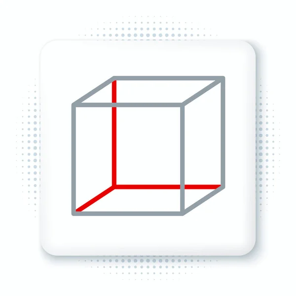 Γραμμή Γεωμετρική Εικόνα Εικόνα Κύβου Απομονωμένη Λευκό Φόντο Αφηρημένο Σχήμα — Διανυσματικό Αρχείο
