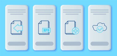 Satır EPS dosya belgesini ayarla, Yeni, Sonraki sayfa oku ekle ve işaretleme simgesi olan Bulut 'u ekle. Vektör