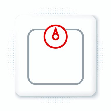 Sıra Banyo Ölçeği simgesi beyaz arka planda izole edildi. Ağırlık ölçme ekipmanı. Ağırlık ölçeği spor konsepti. Renkli taslak konsepti. Vektör