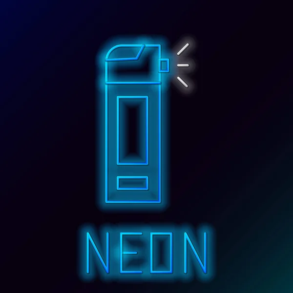 Leuchtende Neon Linie Medizinische Flasche Mit Düsenspray Zur Behandlung Von — Stockvektor