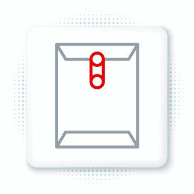 Satır Zarfı simgesi beyaz arkaplanda izole edildi. Mesaj konsepti alındı. Yeni, e-posta gelen mesaj, SMS. Posta servisi. Renkli taslak konsepti. Vektör