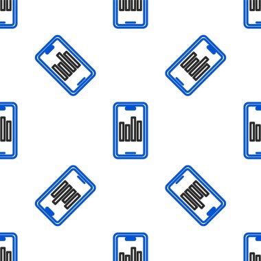 Grafik çizelgesi simgesine sahip cep telefonu beyaz arkaplanda izole edilmiş pürüzsüz desen. Metin dosyasını rapor et. Muhasebe tabelası. Denetim, analiz, planlama. Renkli taslak konsepti. Vektör
