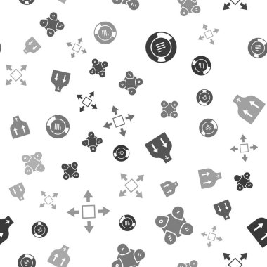 Pie grafik bilgisini, Infographic ögesini, Arrow 'u ve birçok yönlü oku pürüzsüz desen üzerinde ayarla. Vektör