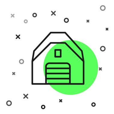 Beyaz arkaplanda siyah çizgi garaj simgesi izole edildi. Vektör